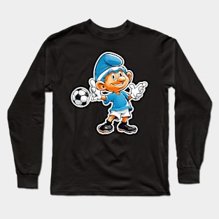 smurf playing football Long Sleeve T-Shirt